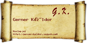 Gerner Káldor névjegykártya